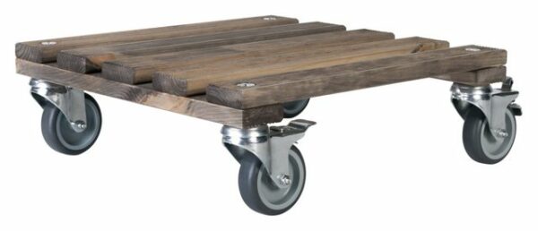 Gartenecke.de Pflanzenroller »Terrassenroller Valenzia 40.1«, Traglast: max. 180 kg, 390 x 390 x 135 mm, europäische Fichte/Kiefer, Ø ca. 75 mm Transport-Lenkrolle mit Softlauffläche