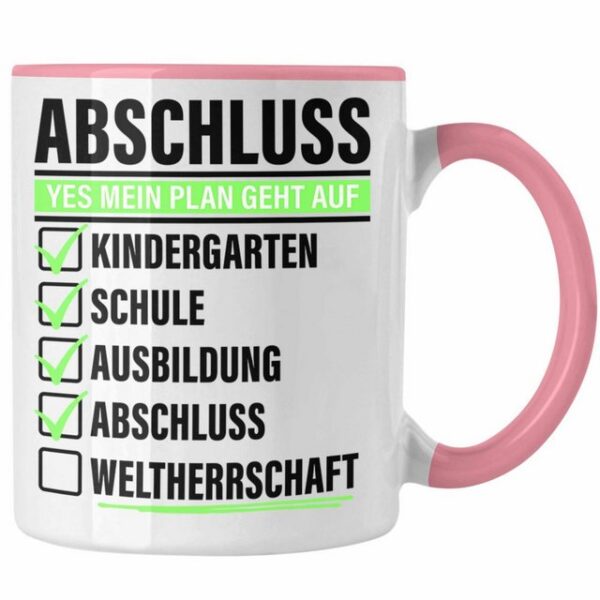 Trendation Tasse Abschluss Master Bachelor Tasse Geschenk Weltherrschaft Lustiger Spruc
