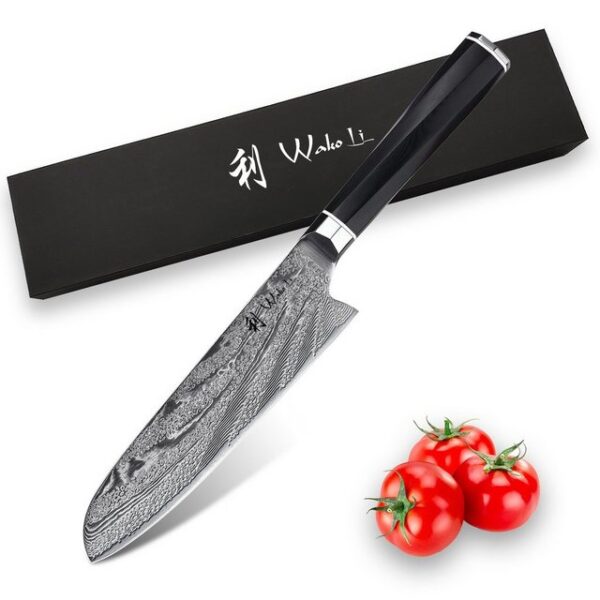 Wakoli Asiamesser Wakoli Kumo Serie Damastmesser Santokumesser extrem scharfe 18 cm