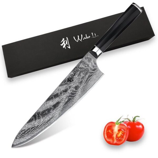 Wakoli Kochmesser Wakoli Kumo Serie Damastmesser Chefmesser extrem scharfe 23 cm Klinge