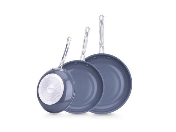 SWISS PRO+ Pfannen-Set 3-teiliges Pannenset 20/24/28 cm kratzfester Antihaftbeschichtung, Aluminium (3-tlg)