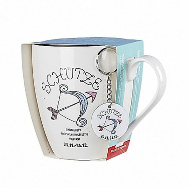 Ritzenhoff & Breker Tasse, Porzellan, mit Horoskop Schlüsselanhänger