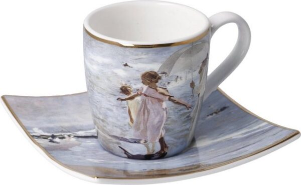 Goebel Espressotasse Joaquin Sorolla - "Zeit für ein Bad", Fine China-Porzellan, 100 ml