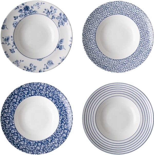 LAURA ASHLEY BLUEPRINT COLLECTABLES Pastateller Laura Ashley Blueprint Collectables, (4 St), auch als Salatteller, Supenteller, Ø 27,5 cm